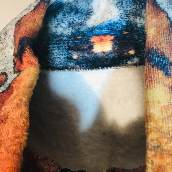 Tie Dye Silver Brown Zip Up Fleece Soft Velour Jacket Synchilla Size Extra Large - Picture 8 of 13